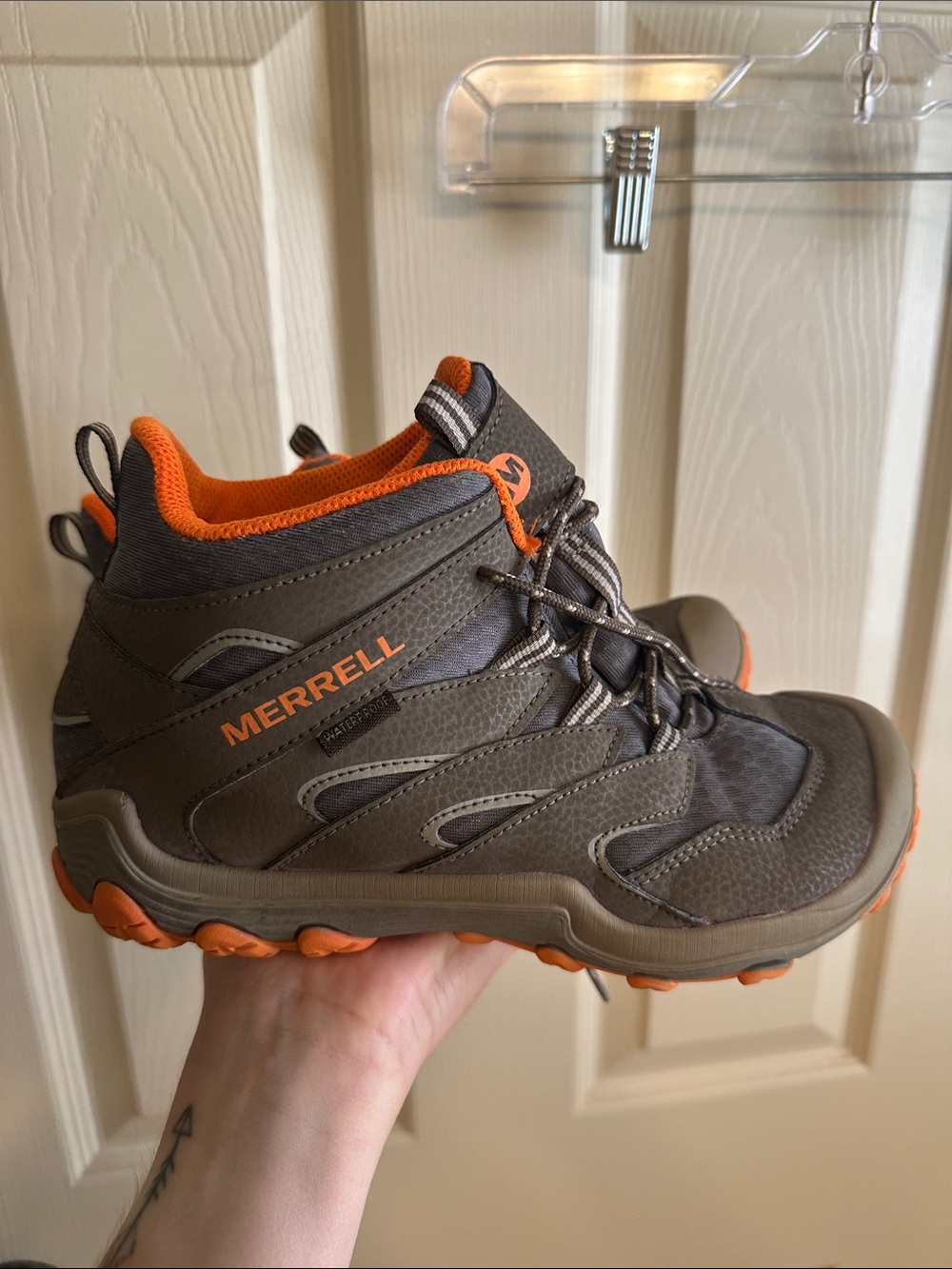 Merrell Kids Brown and Orange Trail Mid-Top Boots